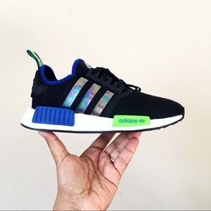 Adidas NMD R1 Black Blue Iridescent